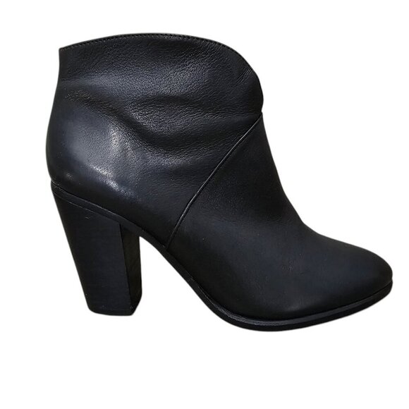 Vince Camuto Franell Leather Black Western Bootie Heel Boot - Picture 2 of 16